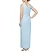 Alex Evenings Women's Slimming Long Side Ruched Dress with Cascade Ruffle Skirt, Light Blue, 14