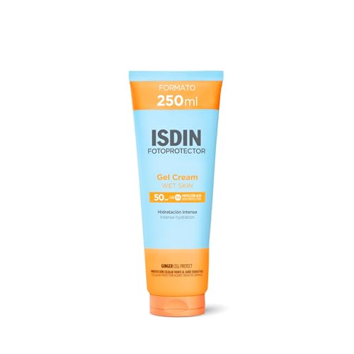 ISDIN Fotoprotección Gel Cream SPF 50 Protector Solar Corporal de Textura Gel Crema de Rápida Absorción que Hidrata como una Crema y Refresca como un Gel, 250 ml