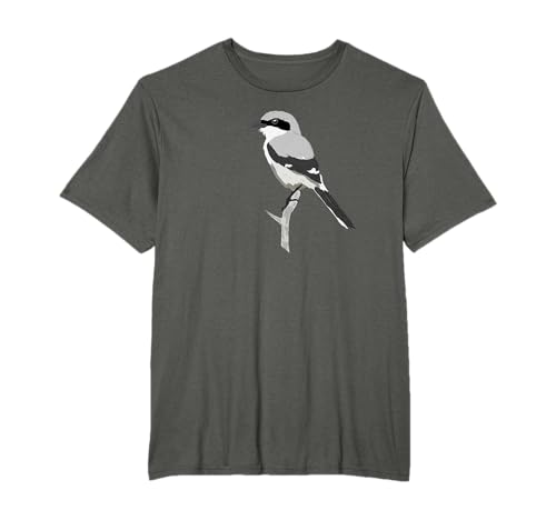 Distracted By Birds Shrike; presente para os amantes de pássaros t-shirt, Preto