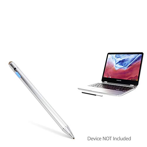 BoxWave Stylus Pen Compatible with Samsung Chromebook Plus (XE521QAB) - AccuPoint Active Stylus, Electronic Stylus with Ultra Fine Tip for Samsung Chromebook Plus (XE521QAB) - Metallic Silver