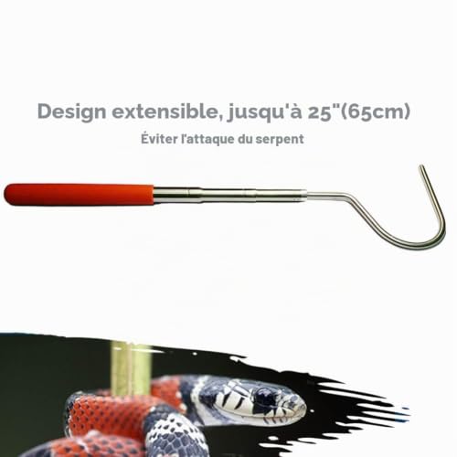 V-Cheetong Snake Hook Professional Reptile Grabber Rattle Snake Catcher Snake Supplies Extensible (135cm / 53 inch) – vue 3