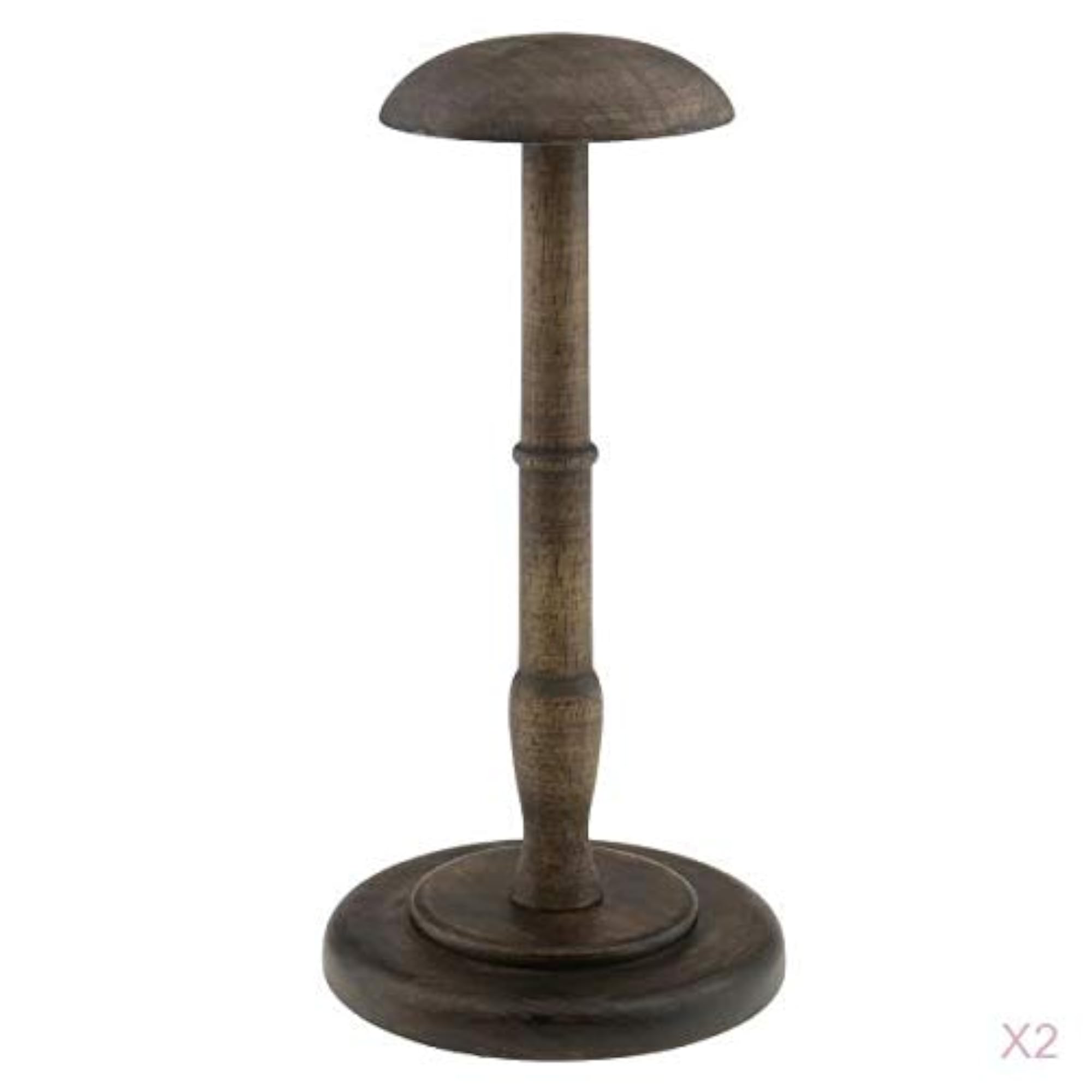 2 Pcs Dome Shaped Wooden Cap Hat Holder Display Stand