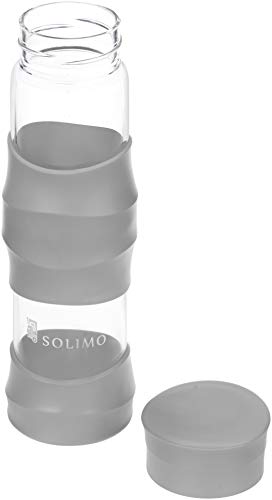 Image of Amazon Brand - Solimo Borosilicate Glass Sports Bottle, 470 ml, White,Set of 1
