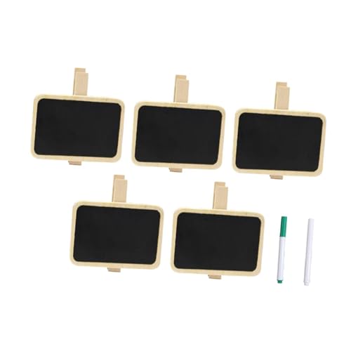Lot de 5 étiquettes pour plantes, marqueurs de jardin en bois avec surface tableau noir pour fleurs, légumes et herbes, lot comprenant 2 stylos