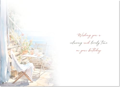 doodlecards Special Friend Birthday Card Amalfi Coast Medium Size with Plain Envelope