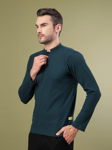 Image of Rigo Printed Casual T-Shirts for Men | Waffle Knit Solid T-Shirt for Men | Full Sleeves T-Shirts for Men