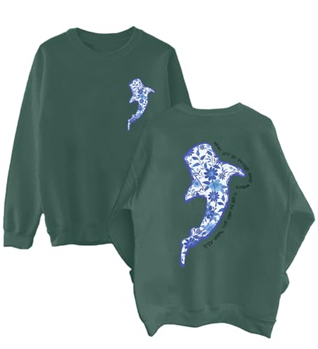 Whale Shark Floral Sweatshirt Whale Shark Long Sleeve Shirt