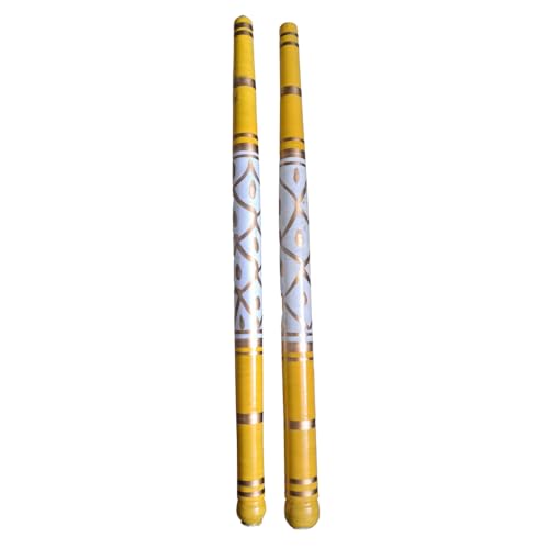 AANIJ® Sankheda Wooden Traditional Printed Wooden Dandiya Sticks ...