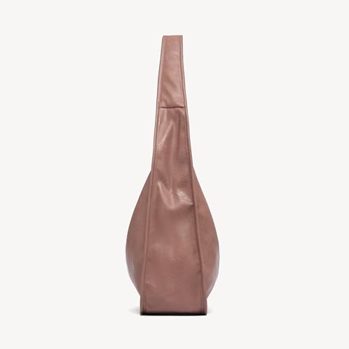 Image of NEWBELLA Hobo Purse, PU Leather Shoulder Bag, Tote Handbag for Work and Travel (Deep Pink)