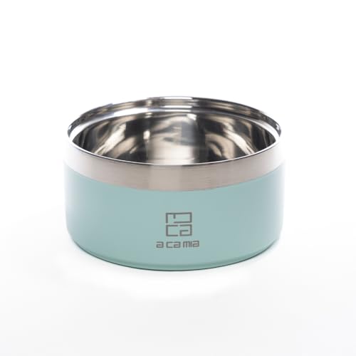 A CA MIA Ciotola per Cane e Gatto “Linea Patera” in Acciaio Inossidabile Anallergico per Cibo Secco,Umido e Acqua. Diametro 14 cm, Antiscivolo,Cinque Colori disponibili. (Verde)