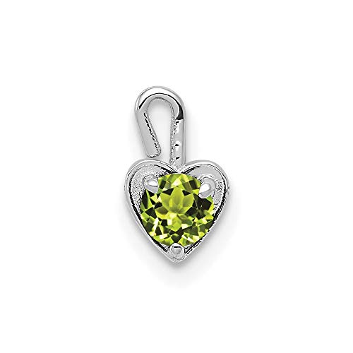 The Black Bow Aug Synthetic Peridot 14k White Gold Heart Pendant Enhancer, 5mm
