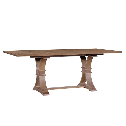 Image of Christopher Knight Home Ethan Extendable Dining Room Table for 6, Wooden Rectangular Expandable Kitchen Table, Vintage Dining Table for Dining Room Kitchen, Walnut