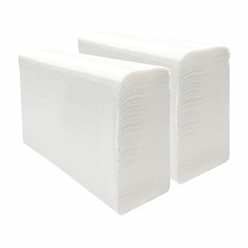 KMAKII Z Fold Strong White Soft 1 ply Paper Hand Towel 22.5×22cm (400 Total)