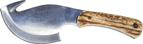 Uncle Henry 2201UH 7.5in D2 High Carbon Steel Full Tang Gut Hook Skinner Knife with 3.5in Blade and Stag Horn Handle for Outdoor, Hunting and Camping
