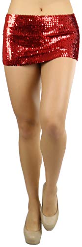 ToBeInStyle Women’s Flashy Flirty Reflective Sequined Ravewear Daring Mini Skirt4