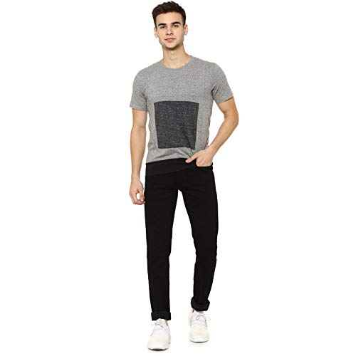 Image of Campus Sutra Color Block Men Round Neck Grey T-Shirt