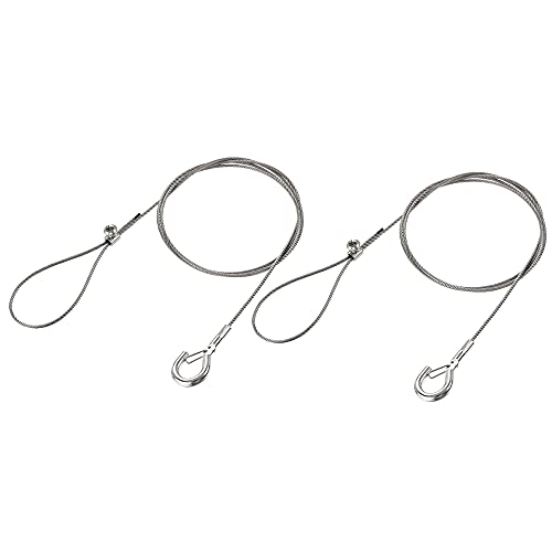 Image of uxcell Picture Hanging Wire Kit, 2Set 1M Adjustable Hanger Wire Hook for Home Art Gallery Picture Kit, Load 66 Lbs, with Single Hole Fixing Screws