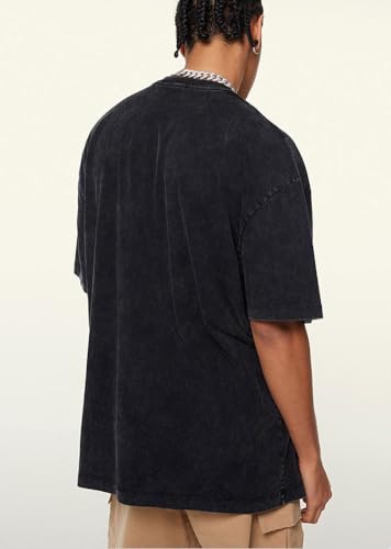 Mi Bo Tong Oversized Workout Shirts for Men Vintage Heavyweight T Shirts for Women Stone Washed T Shirt for Men4
