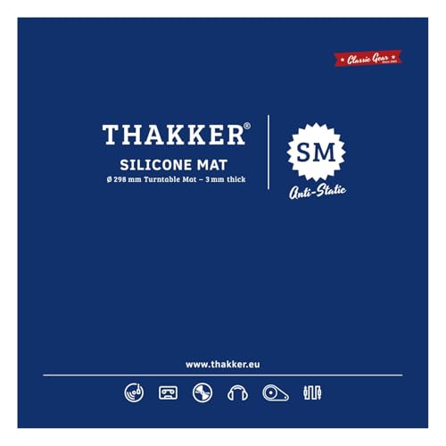 THAKKER Silikon Mat Blue - Plattentellerauflage z antystatycznego silikonu - Blau | 3 mm Stark | 298 mm Durchmesser | dla talerzyków 12'