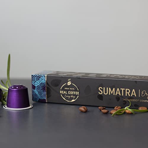 ‘Sumatra’ Organic Italian Espresso For Nespresso | 100 Usda Organic Aluminum Capsules | Single-Origin Dark Roast | 100% Nespresso Compatible Pods | Fairtrade #TOP3