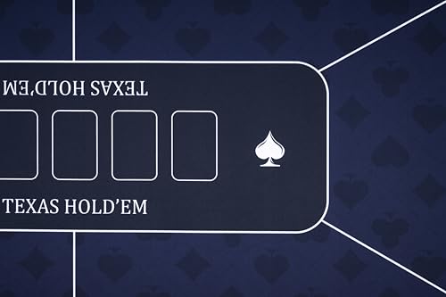 Engelhart - 320997 – Pokermatte blau – rutschfeste Spielfläche 180 cm x 90 cm – Dicke: 3 mm – Bedruckte Tischdecke aus Polyester und Gummi – Zubehör für Casinospiel