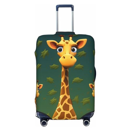 Travel Luggage Cover Cartoon Giraffe Suitcase Cover Protector Elastic Luggage Protector Anti-Scratch Travel Baggage Covers Waterproof Suitcase Sleeve Fits 18-32 Inch Suitcases Small