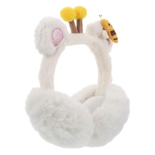 Ear Cute Bee Earmuffs for Boy Girl and Adults Plush Cartoon Cold Weather Ear Warmers Foldable for Exceptional Insulation and