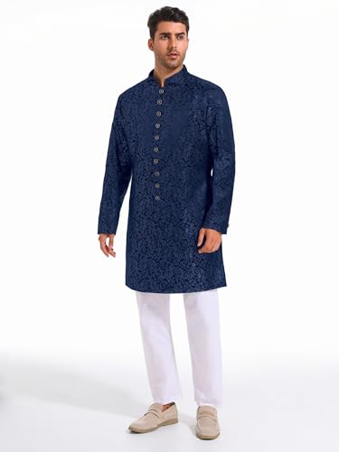 Runcati Mens Kurta Sherwani Coats Kaftan Indian Ethnic Royal Suits Mandarin Collar Wedding Festive Party Blazer2