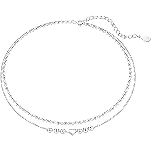 ORAZIO 925 Sterling Silver Ankle Bracelet Multilayer Anklets for Women Heart Round Ball Anklets Adjustable Chain Summer Beach Foot Jewellery