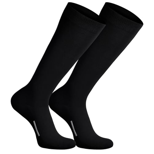 Outus Baseball Soccer Socks Athletic Softball Football Sports Knee High Socks for Youth Boys Girls Adult(Black Medium)