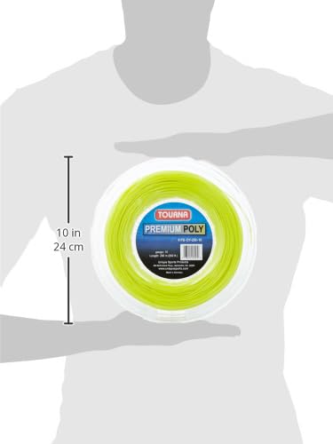 Tourna Premium Poly Durable Tennis String, Optic Yellow