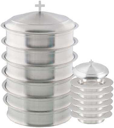 6 Communion tray with lid and 6 bread plate with lid - Communion Ware