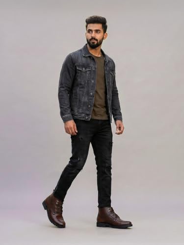 Image of Zoom High Ankle Genuine Leather Shoes Boots for Men Formal Casual Branded A-4701 | Men's Ankle Boots With Laces | High Ankle Formal Shoes for Men Leather Boots Branded | 100% Pure Leather
