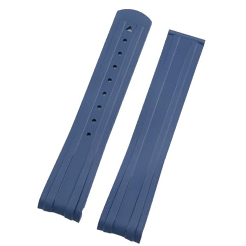 Bracelet 20mm caoutchouc fluoré incurvé avec boucle pliante en acier pour montre de plongée