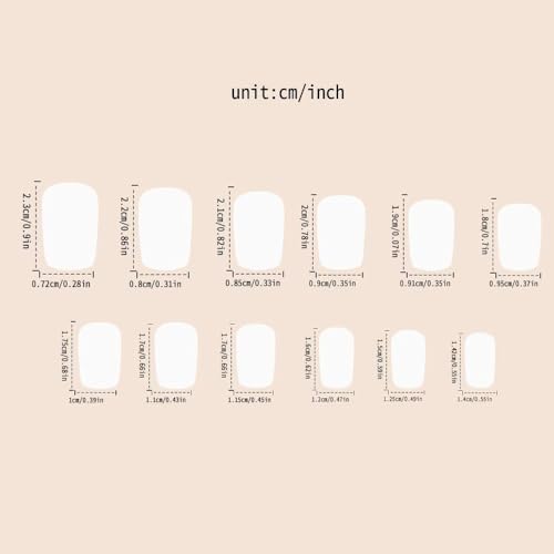 Image of French Tip Press on Nails Short Square Nail Press ons Chrome Fake Nails with Design Glossy Glue on Nails Artificial Acrylic Full Cover Stick on Nails Glossy False Nails for Women Girls Manicure 24Pcs