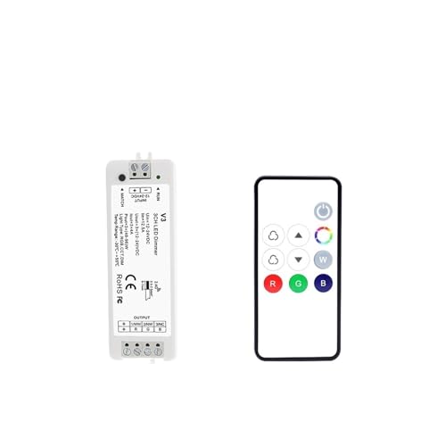 LED RGB �R���g���[�� 12V 24V 12A RGB LED ���C�g�X�g���b�v �R���g���[�����C�����X 2.4 �O���� �^�b�`�����R�� V3 RGB �R���g���[��(V3 and RM3 Set)