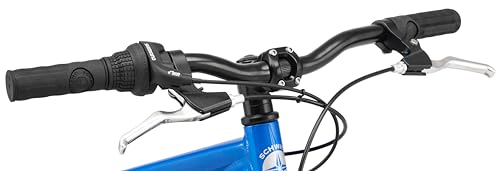 Image of Schwinn High Timber AL Mountain Bike for Youth Boys Girls, 20-Inch Wheels, 7-Speeds, Front Suspension, Aluminum Frame and Alloy Linear Pull Brakes, Blue