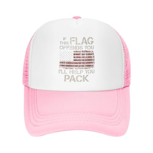 If This Flag Offends You, I'll Help You Pack Trucker Hat Snapback Mesh Baseball Cap Unisex2