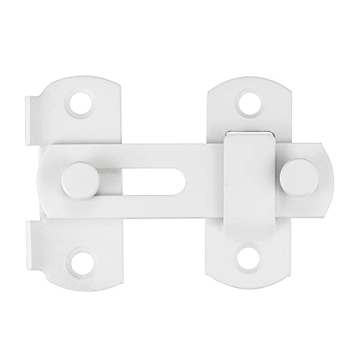 Iniret 4 Packs Barn Door Latches，2.75” X 2.02” Matte White Stainless Steel Barn Gate Flip Door Latch Bi-Fold Door Lock,Sliding Door Lock Gate Latches Wine Cabinet Closet Door Latches，White Finish #TOP6