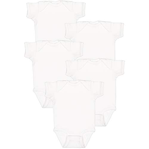 Image of RABBIT SKINS Baby Bodysuit Girl & Boy | Newborn 0-3 Months to 24 Months 5-Pack Bulk Set, Snap Easy Closure