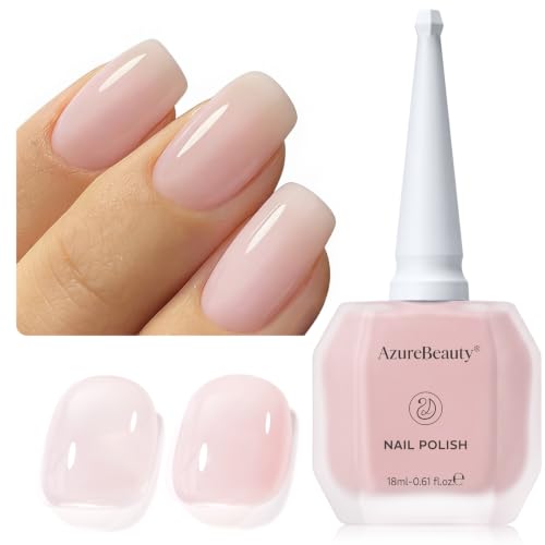 AZUREBEAUTY 18ml Jelly Pink Nail Polish Sheer Light Peach Regular...