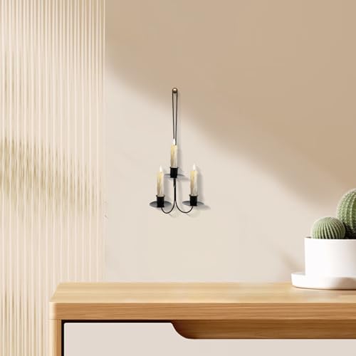 Soporte para velas Beavorty multifuncional de pared con estructura resistente de hierro 6