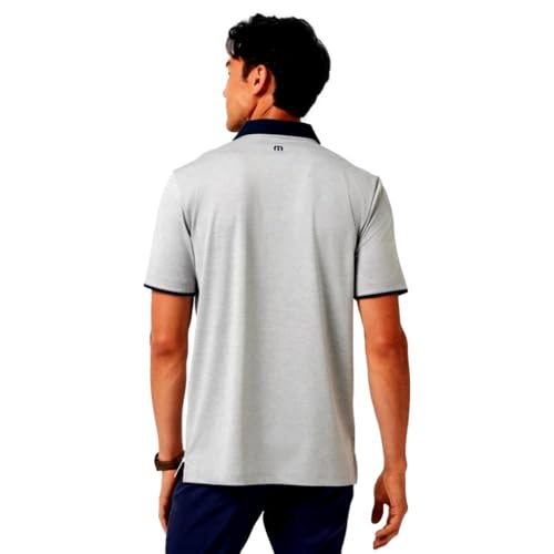 TravisMathew Men's Call It Off Polo, Heather Medium Grey3