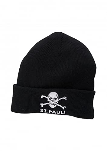 FC St. Pauli Totenkopf Beanie Wintermütze (one Size, schwarz)