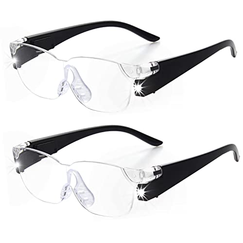 OKH Lupas con luz, manos Fress 160% iluminadas lupa para trabajo cercano, manualidades, joyas, lectura, pintura, pasatiempos (paquete de 2) Cover