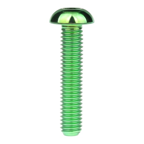 Image of Titanium Bolt M4x6 8 10 12 15 20mm Hex Head Screws for Bicycle Pack of 4 (Green, M4x20mm)
