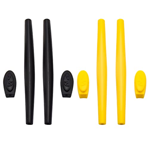 Pieds de rechange en silicone pour lunettes de soleil Oakleys X Metal XX noir jaune