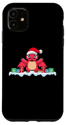 Carcasa para iPhone 11 Kawaii Dragon Wearing Santa Hat Xmas Dragon Lover Christmas
