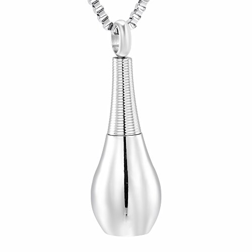 Fantasyland Jewelry Jadore Perfume Bottle Urn Pendant Stainless Steel Cremation Necklace for Women Hold More Ashes