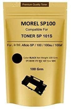 MOREL Toner Powder Pouch Compatible for Use in SP100 SP111 SP111SU SP200 SP210 SP212SNw SP300 SP300DN SP310DN SP325Sfnw SP3400 SP3410 SP3510 Aficio 3510DN Printers – 100 Grams Black Ink Toner Pack 1